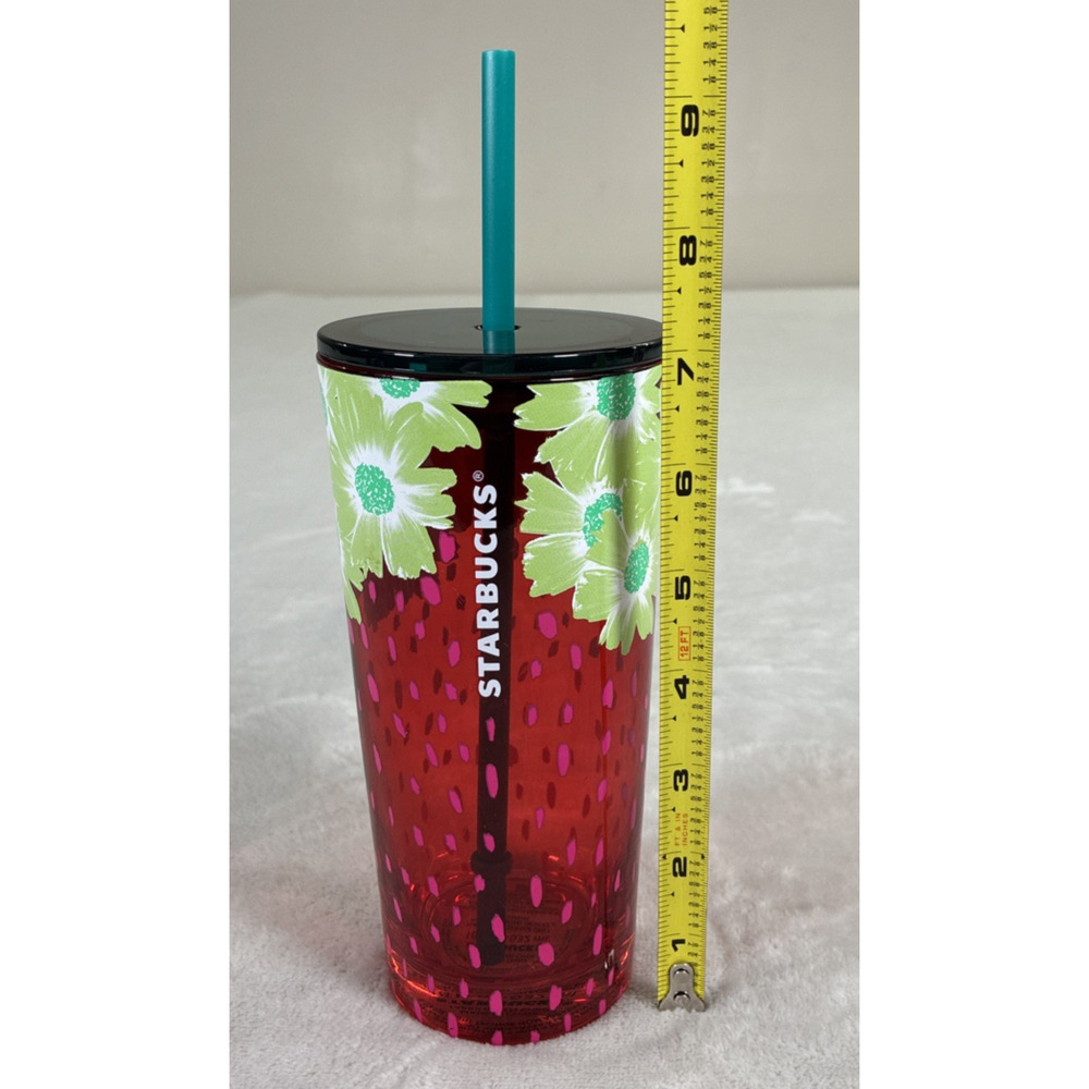 2) Starbucks Summer 2022 Strawberry Glass Tumbler 18oz Limited Rare FS Charity - Picture 15 of 16